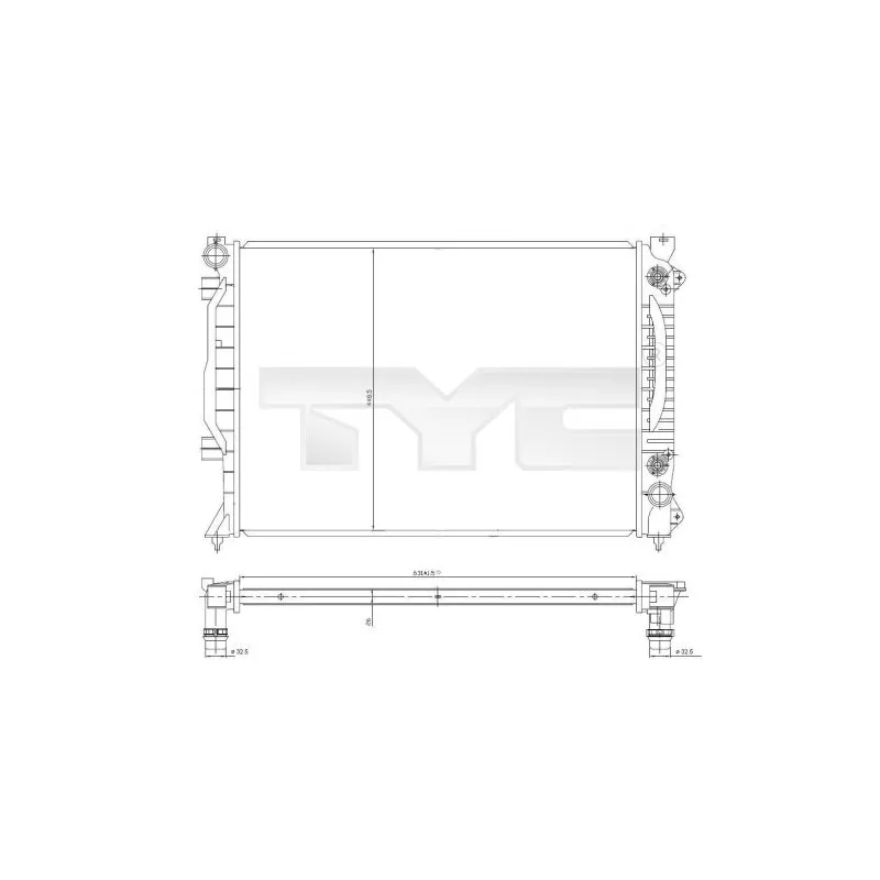 Radiateur, refroidissement du moteur TYC 702-0018
