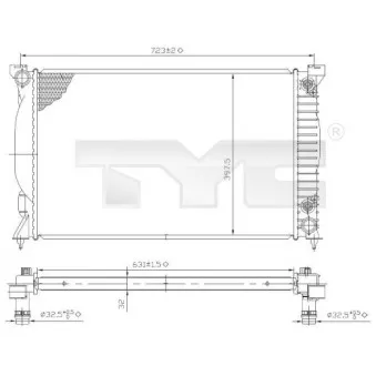 Radiateur, refroidissement du moteur TYC 702-0022