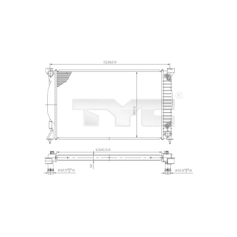 Radiateur, refroidissement du moteur TYC 702-0022