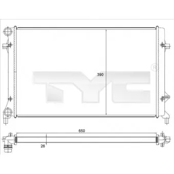 Radiateur, refroidissement du moteur TYC 702-0023