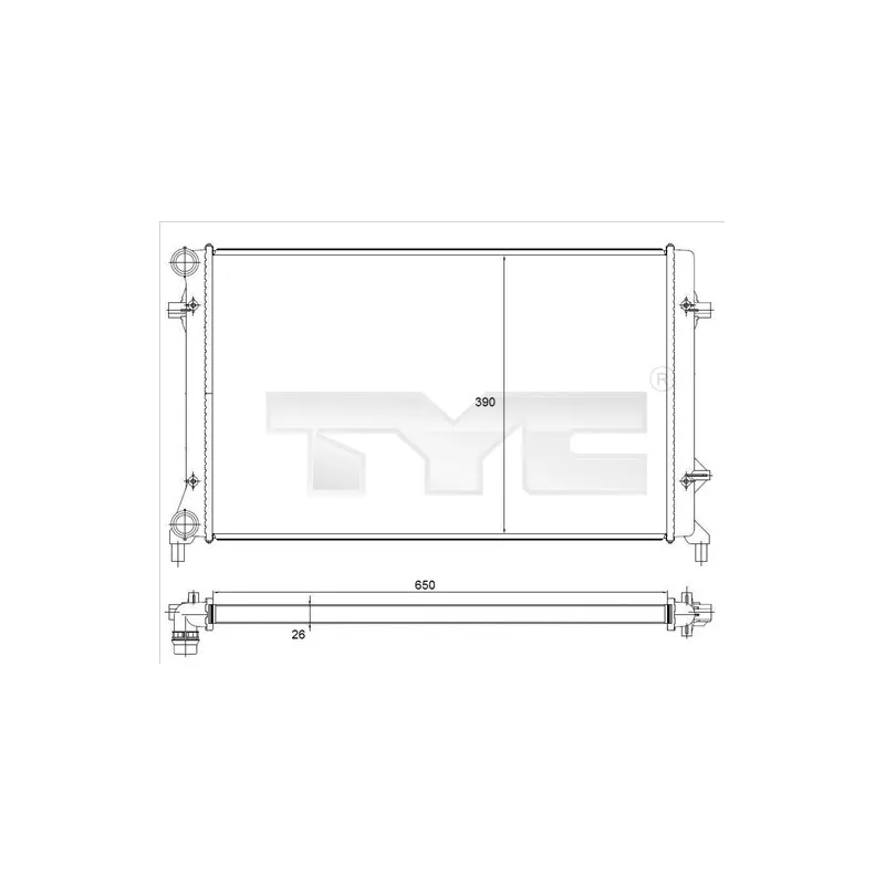 Radiateur, refroidissement du moteur TYC 702-0023