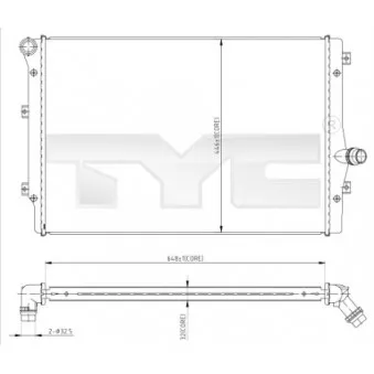 Radiateur, refroidissement du moteur TYC 702-0024
