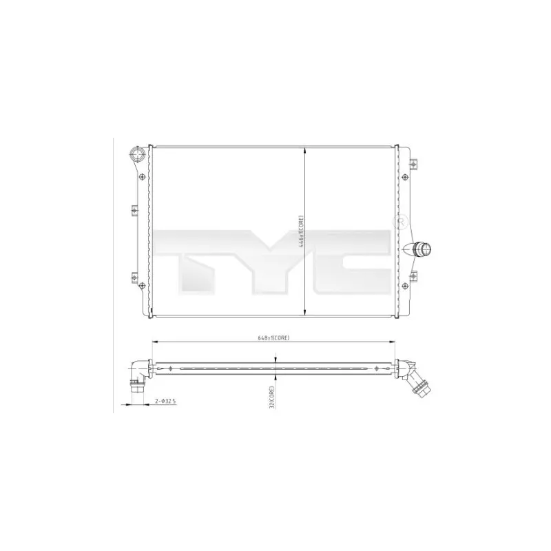 Radiateur, refroidissement du moteur TYC 702-0024