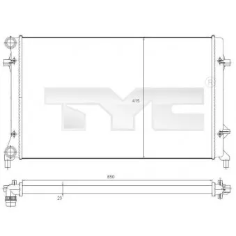 Radiateur, refroidissement du moteur TYC 702-0025