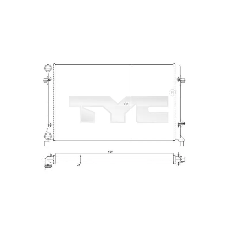 Radiateur, refroidissement du moteur TYC 702-0025