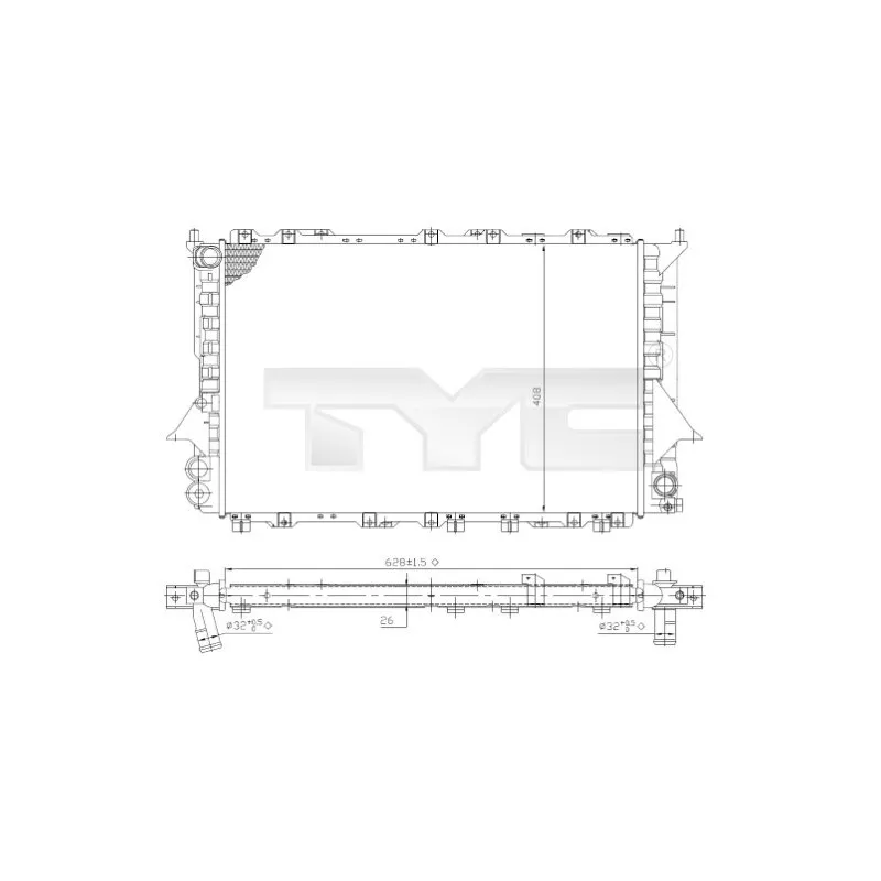 Radiateur, refroidissement du moteur TYC 702-0028
