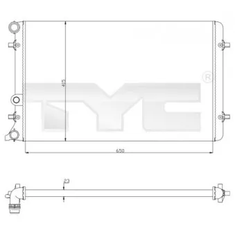 Radiateur, refroidissement du moteur TYC 702-0033