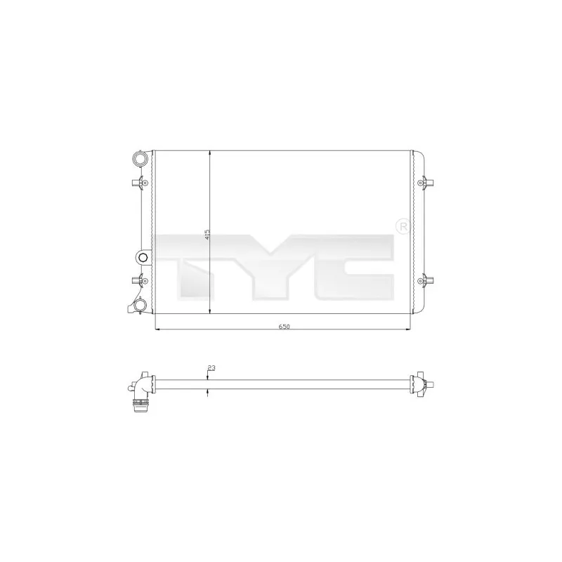 Radiateur, refroidissement du moteur TYC 702-0033