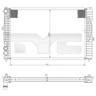 Radiateur, refroidissement du moteur TYC 702-0034