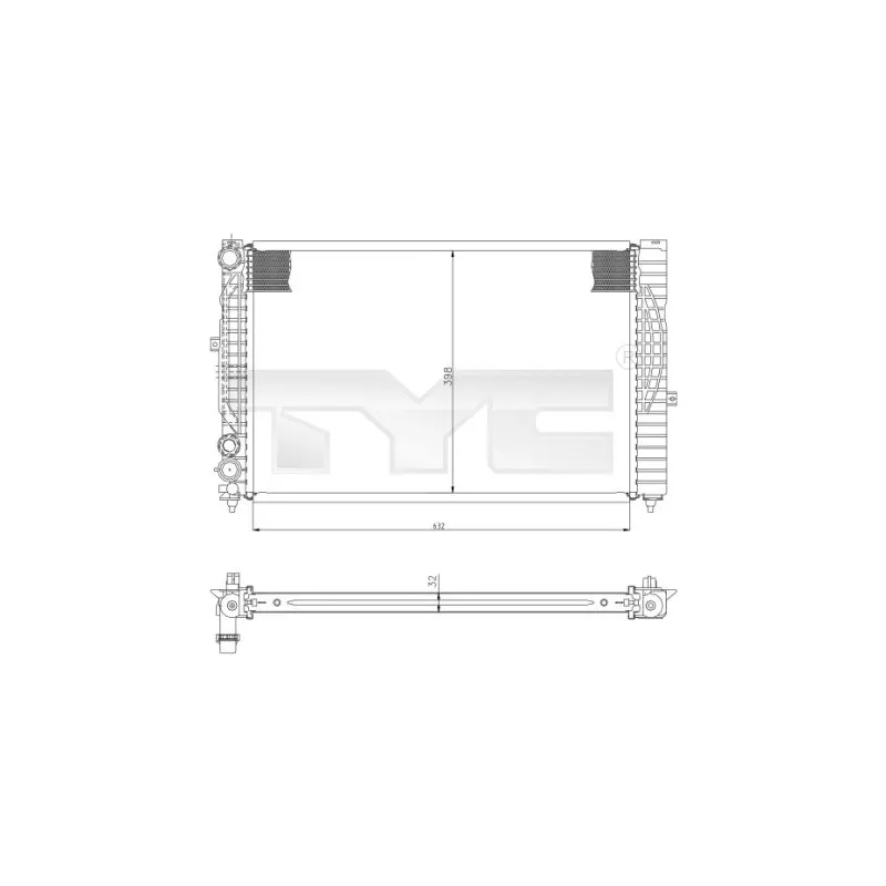 Radiateur, refroidissement du moteur TYC 702-0034