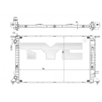 Radiateur, refroidissement du moteur TYC 702-0036