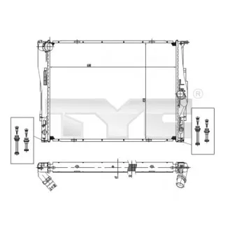Radiateur, refroidissement du moteur TYC 703-0004