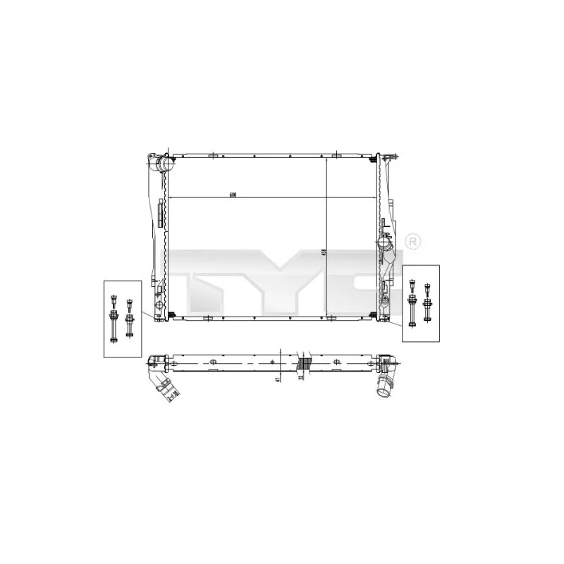 Radiateur, refroidissement du moteur TYC 703-0004