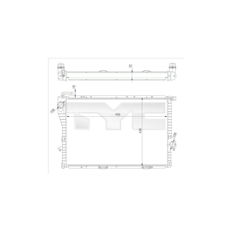 Radiateur, refroidissement du moteur TYC 703-0005-R