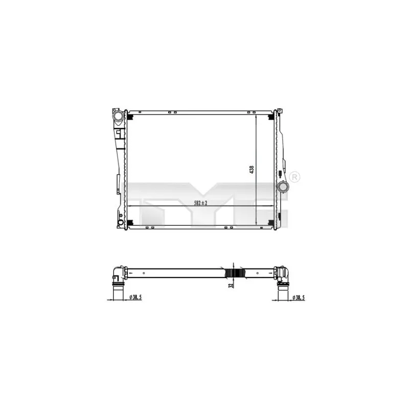Radiateur, refroidissement du moteur TYC 703-0006
