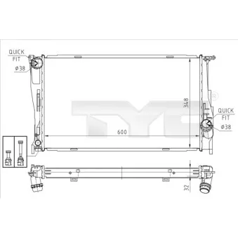 Radiateur, refroidissement du moteur TYC 703-0008