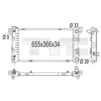 Radiateur, refroidissement du moteur TYC 704-1001