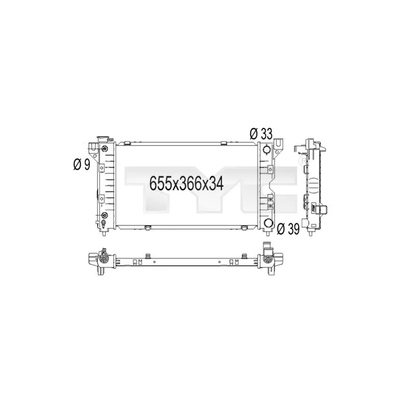 Radiateur, refroidissement du moteur TYC 704-1001