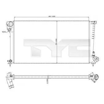 Radiateur, refroidissement du moteur TYC 705-0001
