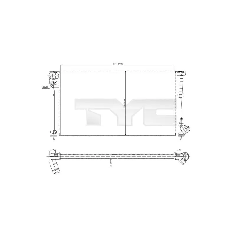 Radiateur, refroidissement du moteur TYC 705-0001