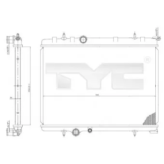 Radiateur, refroidissement du moteur TYC 705-0028