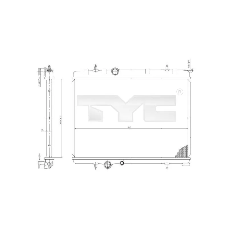 Radiateur, refroidissement du moteur TYC 705-0028