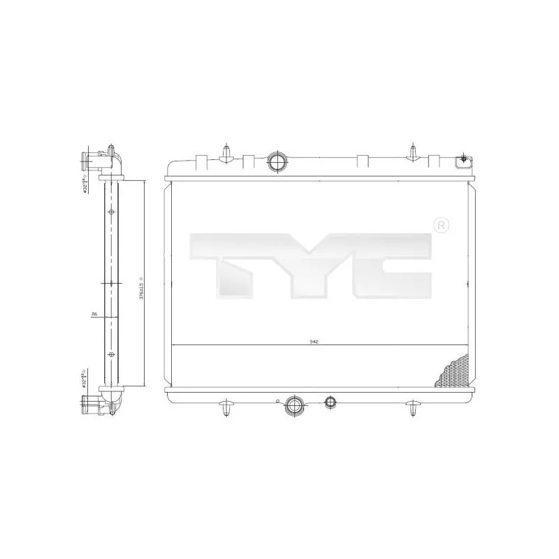Radiateur, refroidissement du moteur TYC 705-0065