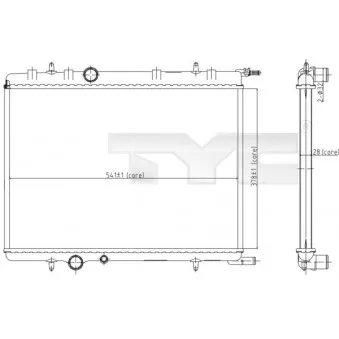 Radiateur, refroidissement du moteur TYC 705-0066