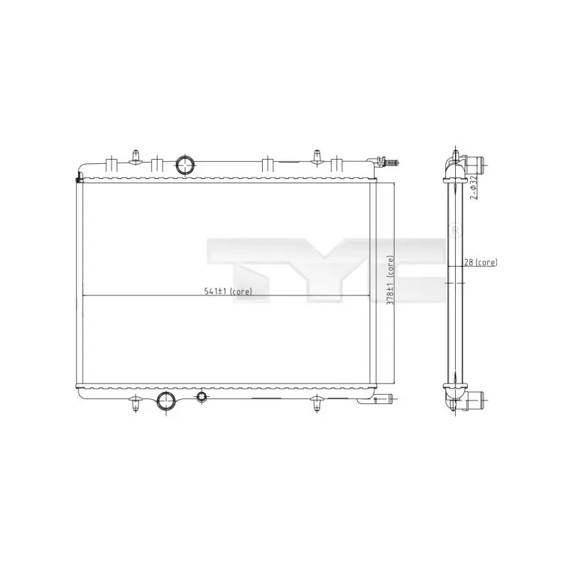 Radiateur, refroidissement du moteur TYC 705-0066