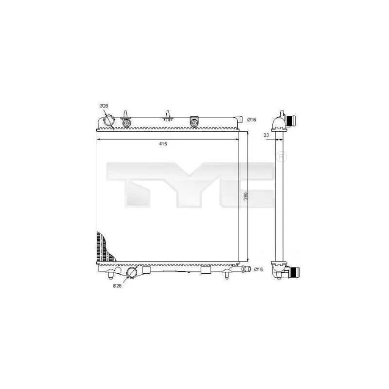 Radiateur, refroidissement du moteur TYC 705-0068