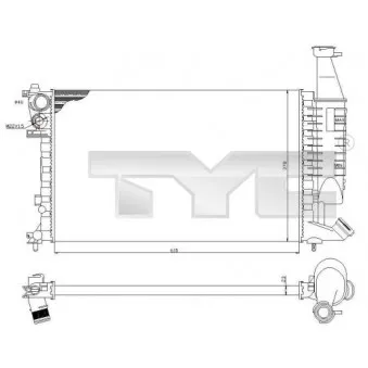 Radiateur, refroidissement du moteur TYC 705-0069