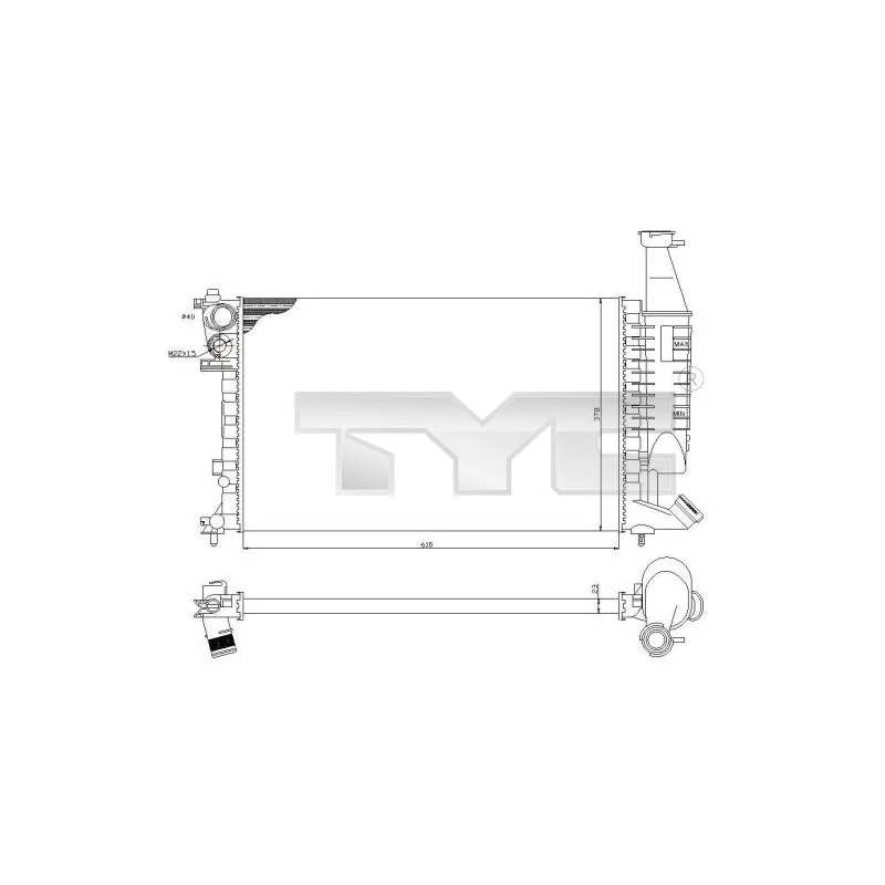 Radiateur, refroidissement du moteur TYC 705-0069