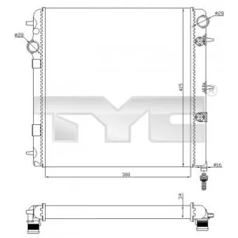 Radiateur, refroidissement du moteur TYC 705-0071-R