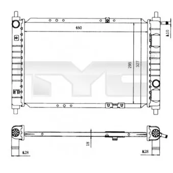 Radiateur, refroidissement du moteur TYC 706-0004