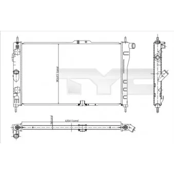 Radiateur, refroidissement du moteur TYC 706-0015