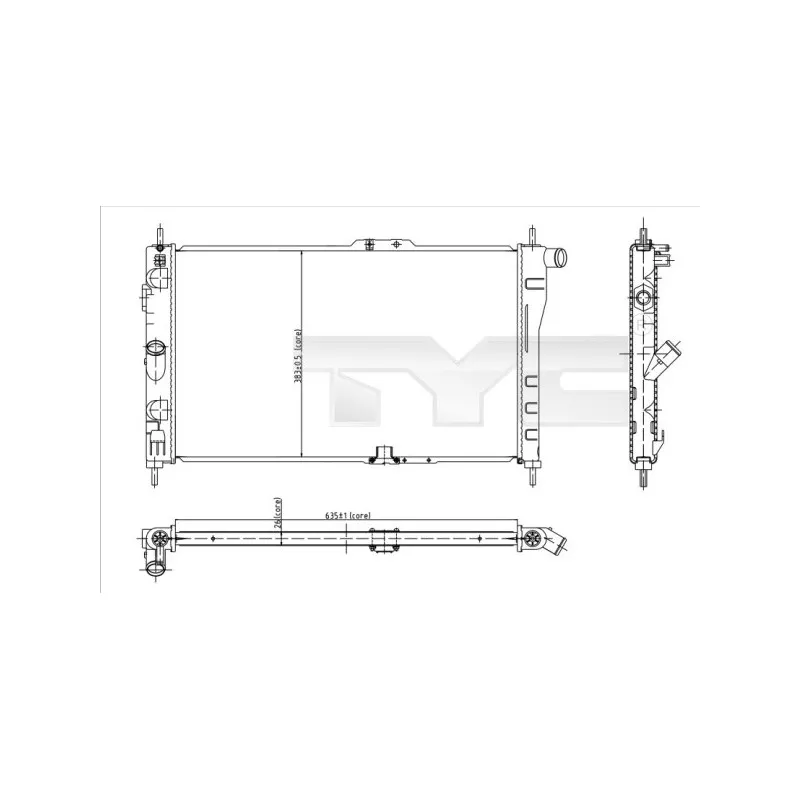 Radiateur, refroidissement du moteur TYC 706-0015