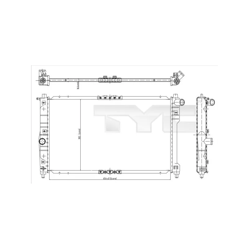 Radiateur, refroidissement du moteur TYC 706-0016
