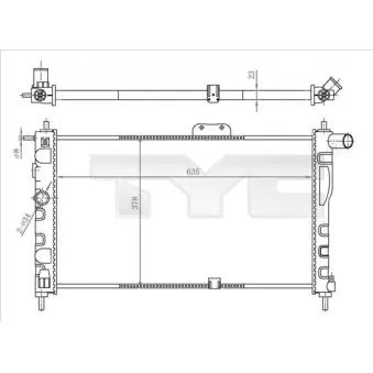 Radiateur, refroidissement du moteur TYC 706-0018