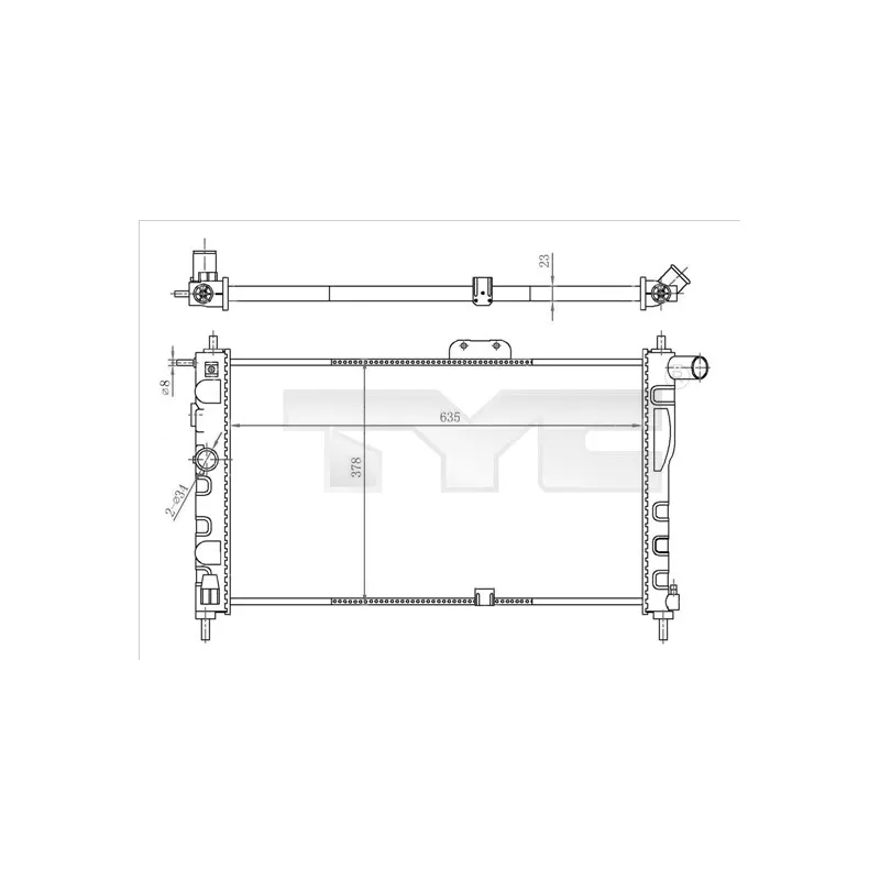 Radiateur, refroidissement du moteur TYC 706-0018