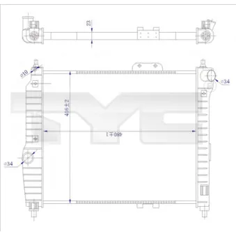 Radiateur, refroidissement du moteur TYC 706-0021-R