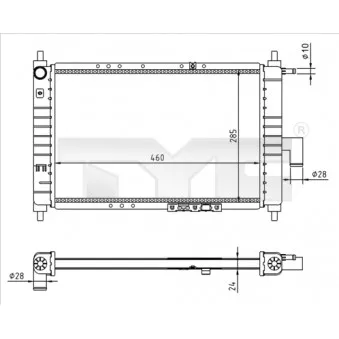 Radiateur, refroidissement du moteur TYC 706-0023-R