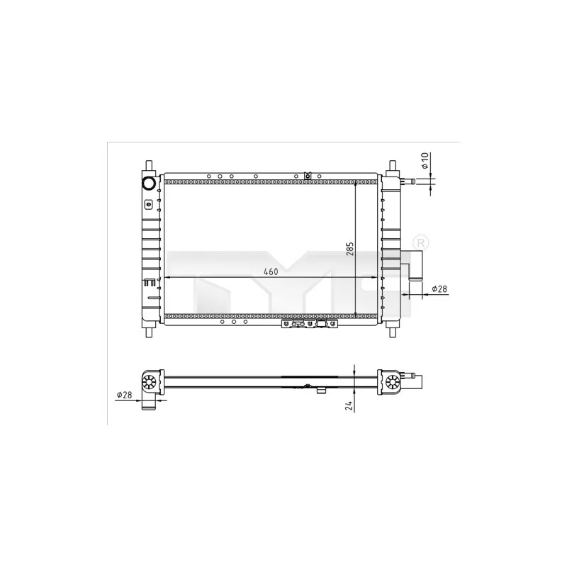 Radiateur, refroidissement du moteur TYC 706-0023-R