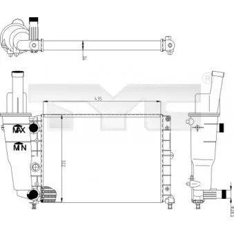 Radiateur, refroidissement du moteur TYC 709-0004