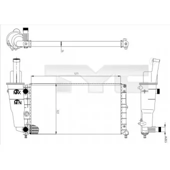 Radiateur, refroidissement du moteur TYC 709-0005