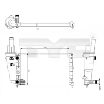 Radiateur, refroidissement du moteur TYC 709-0006