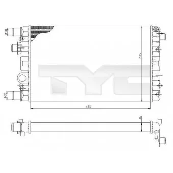 Radiateur, refroidissement du moteur TYC 709-0012