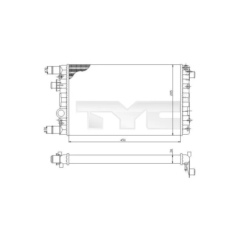 Radiateur, refroidissement du moteur TYC 709-0012