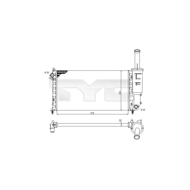 Radiateur, refroidissement du moteur TYC 709-0013