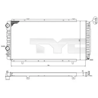 Radiateur, refroidissement du moteur TYC 709-0014-R