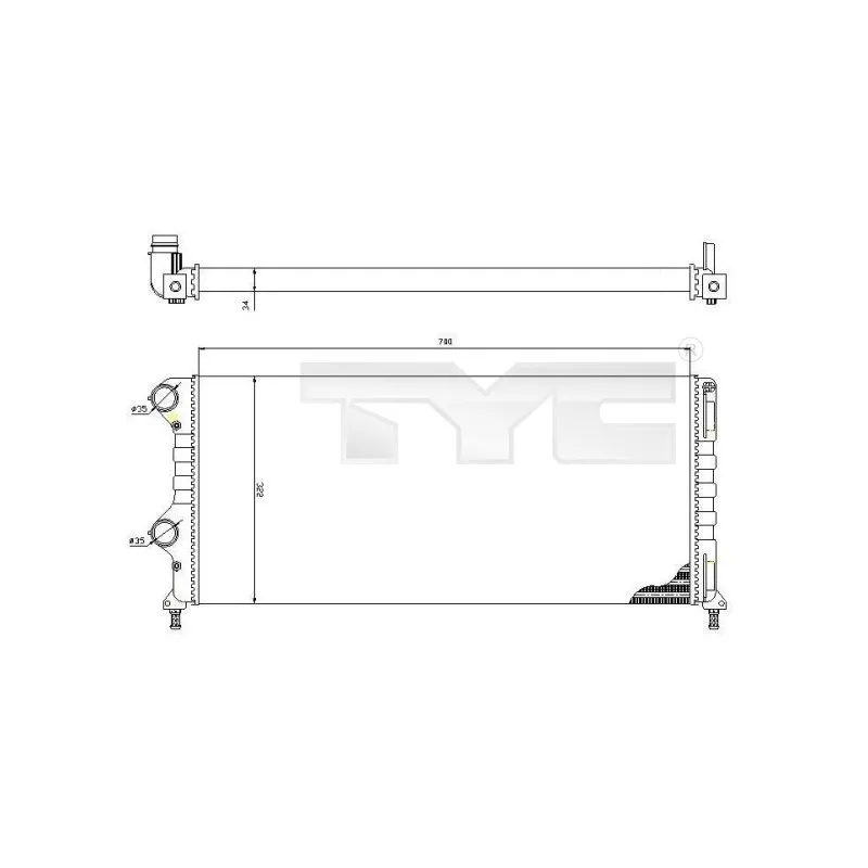Radiateur, refroidissement du moteur TYC 709-0015-R